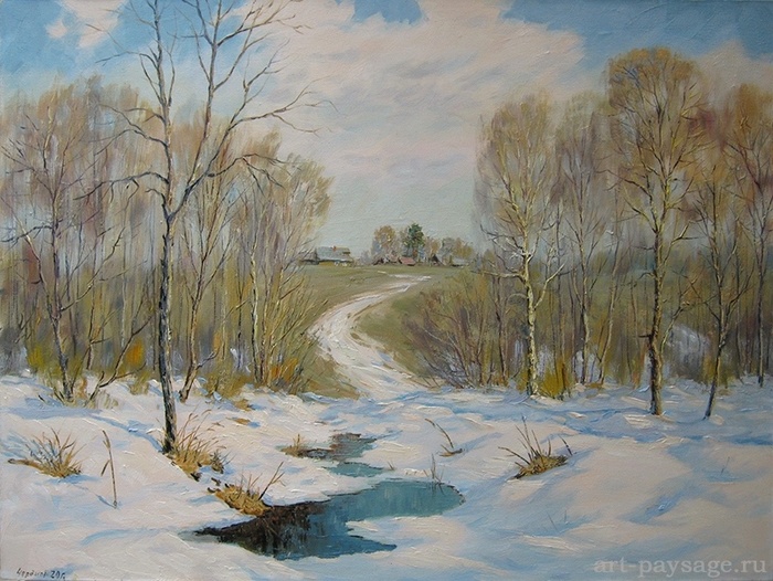 Тает снег - пейзаж В.А.Чердакова