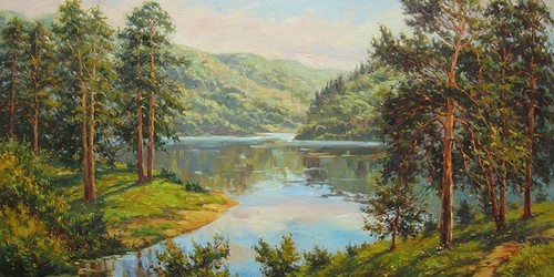 Летние пейзажи, картины лета маслом на холсте, купить летний пейзаж