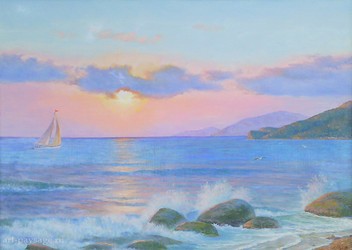Закат на море