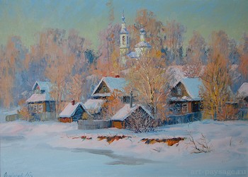 Гаснет день за рекой